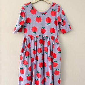 Hanna Andersson Lavender Dress with Red Apple Print